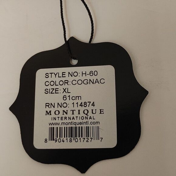 MEN'S MONTIQUE COGNAC LIGHT FELT 2 1/2" WIDE BRIM PINCH FEDORA HAT. H60 - Picture 8 of 8